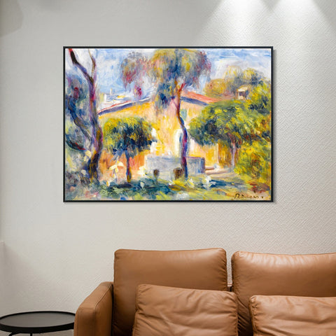 INVIN ART Framed Canvas MAISONS A CAGNES by Pierre Auguste Renoir Wall Art Living Room Home Office Decorations