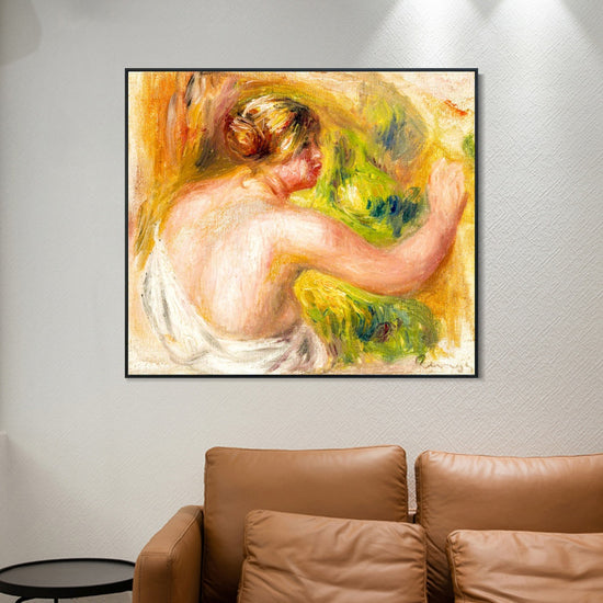 INVIN ART Framed Canvas NU ¨¤ LA DRAPERIE by Pierre Auguste Renoir Wall Art Living Room Home Office Decorations