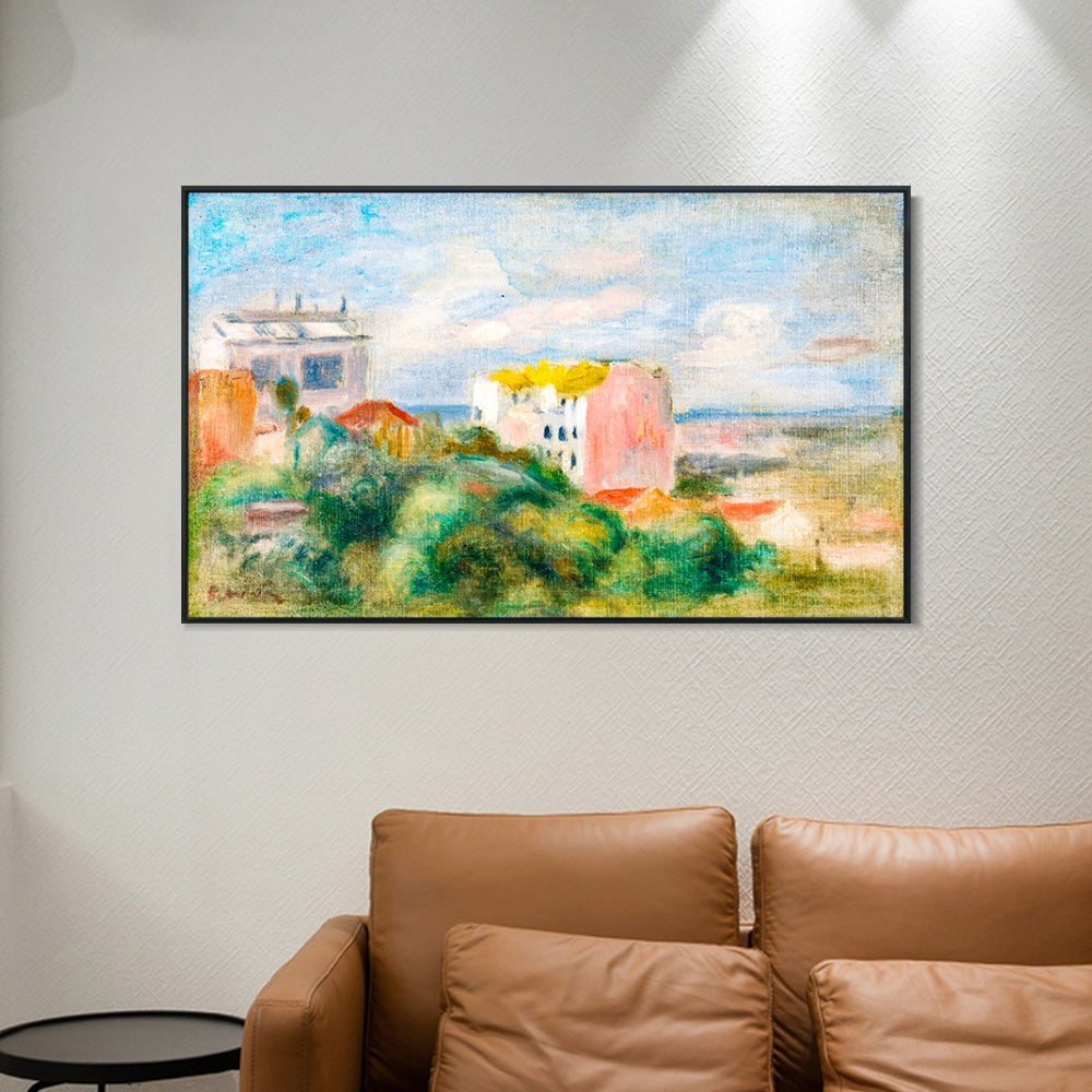 INVIN ART Framed Canvas PAYSAGE DE MONTMARTRE by Pierre Auguste Renoir Wall Art Living Room Home Office Decorations