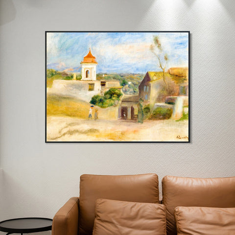 INVIN ART Framed Canvas PAYSAGE À CAGNES by Pierre Auguste Renoir Wall Art Living Room Home Office Decorations