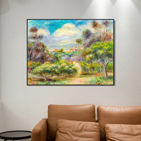 INVIN ART Framed Canvas PAYSAGE PRÈS DE CAGNES by Pierre Auguste Renoir Wall Art Living Room Home Office Decorations