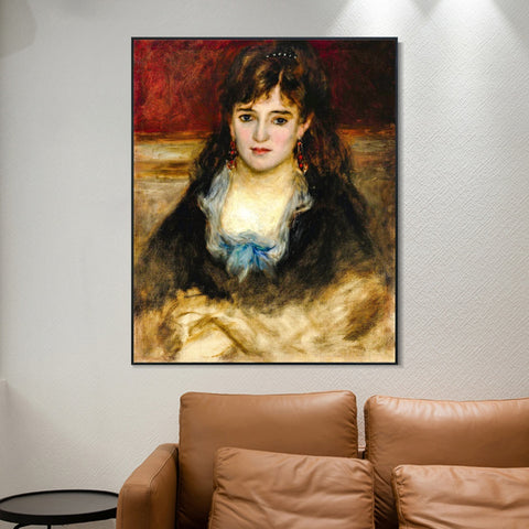 INVIN ART Framed Canvas PORTRAIT DE NINI by Pierre Auguste Renoir Wall Art Living Room Home Office Decorations