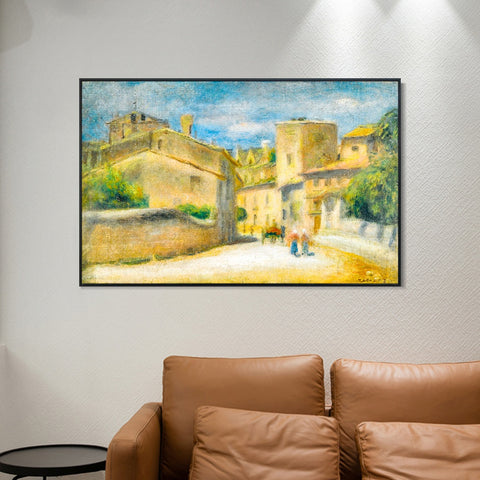 INVIN ART Framed Canvas RUE A VILLENEUVE-LES-AVIGNON by Pierre Auguste Renoir Wall Art Living Room Home Office Decorations
