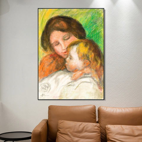 INVIN ART Framed Canvas SUZANNE ET JEAN by Pierre Auguste Renoir Wall Art Living Room Home Office Decorations