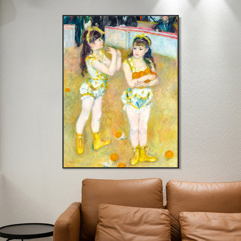 INVIN ART Framed Canvas Acrobats at the Cirque Fernando by Pierre Auguste Renoir Wall Art Living Room Home Office Decorations