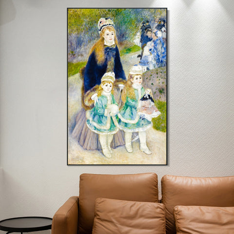 INVIN ART Framed Canvas La Promenade by Pierre Auguste Renoir Wall Art Living Room Home Office Decorations