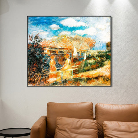 INVIN ART Framed Canvas Les Bords de la Seine à Argenteuil by Pierre Auguste Renoir Wall Art Living Room Home Office Decorations