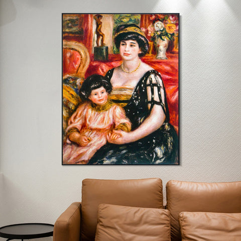 INVIN ART Framed Canvas Madame_Josse_Bernheim-Jeune by Pierre Auguste Renoir Wall Art Living Room Home Office Decorations