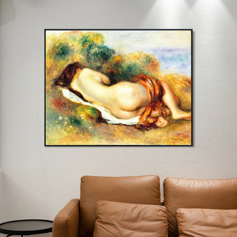 INVIN ART Framed Canvas Nu couché by Pierre Auguste Renoir Wall Art Living Room Home Office Decorations