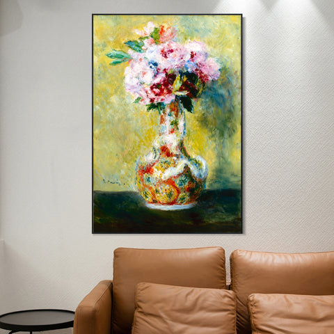 INVIN ART Framed Canvas Bouquet in a Vase by Pierre Auguste Renoir Wall Art Living Room Home Office Decorations