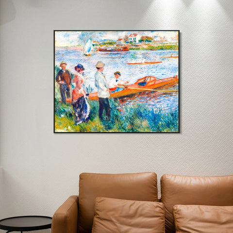 INVIN ART Framed Canvas Oarsmen at Chatou by Pierre Auguste Renoir Wall Art Living Room Home Office Decorations