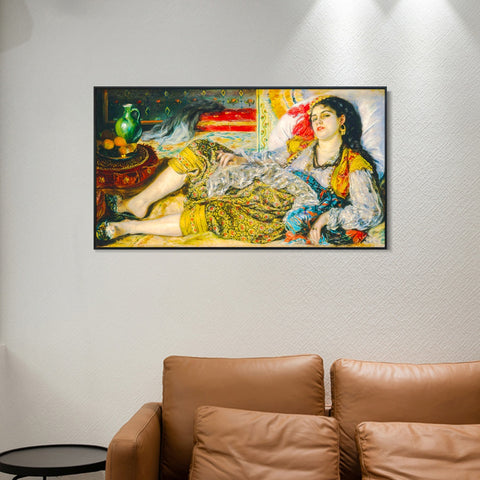 INVIN ART Framed Canvas Odalisque by Pierre Auguste Renoir Wall Art Living Room Home Office Decorations
