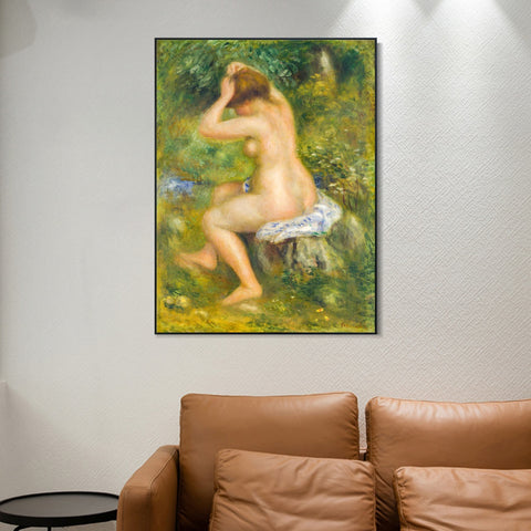 INVIN ART Framed Canvas A Bather by Pierre Auguste Renoir Wall Art Living Room Home Office Decorations