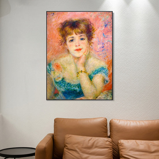 INVIN ART Framed Canvas Actress Jeane Samary by Pierre Auguste Renoir Wall Art Living Room Home Office Decorations
