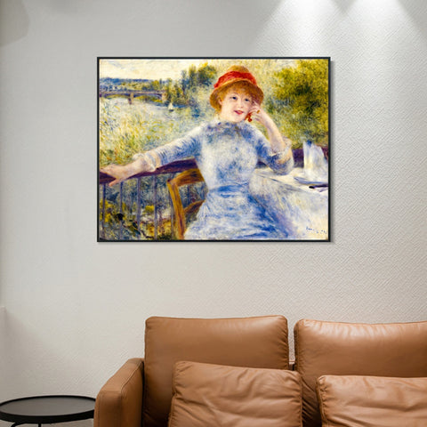 INVIN ART Framed Canvas Alphonsine Fournaise by Pierre Auguste Renoir Wall Art Living Room Home Office Decorations