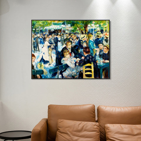 INVIN ART Framed Canvas Dance at Le Moulin de la Galette by Pierre Auguste Renoir Wall Art Living Room Home Office Decorations