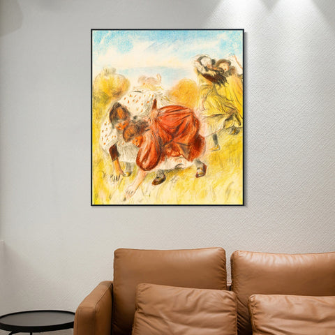 INVIN ART Framed Canvas Children Playing Ball by Pierre Auguste Renoir Wall Art Living Room Home Office Decorations