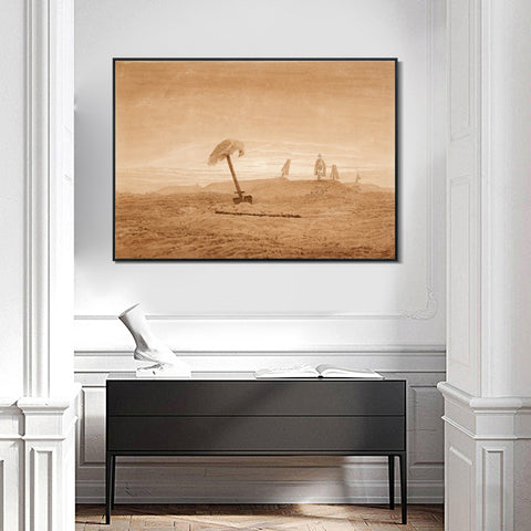 INVIN ART Framed Canvas Landscape with Graves by Caspar David Friedrich Wall Art Living Room Home Office Decorations