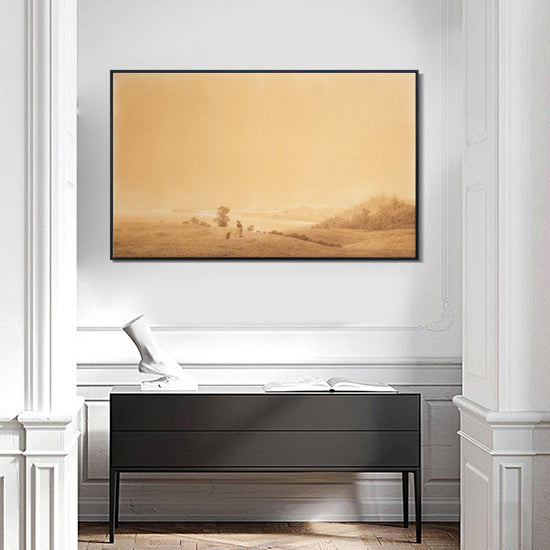 INVIN ART Framed Canvas Eastern Coast of Ruegen Island with Shepherd by Caspar David Friedrich Wall Art Living Room Home Office Decorations