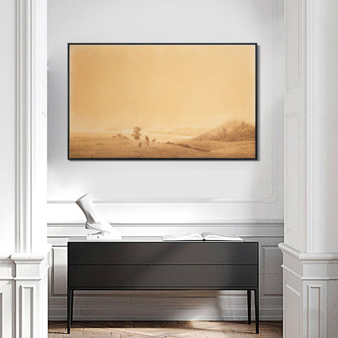INVIN ART Framed Canvas Eastern Coast of Ruegen Island with Shepherd by Caspar David Friedrich Wall Art Living Room Home Office Decorations