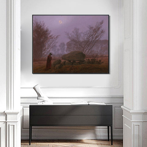 INVIN ART Framed Canvas A Walk at Dusk 1835 by Caspar David Friedrich Wall Art Living Room Home Office Decorations