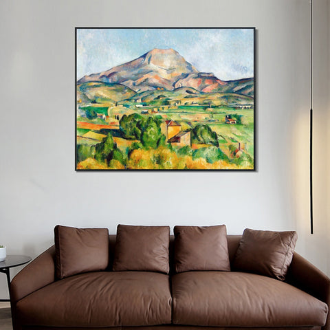 INVIN ART Framed Canvas Giclee Print Art Mont Sainte-Victoire seen from Bellevue by Paul Cezanne Wall Art Living Room Home Office Decorations