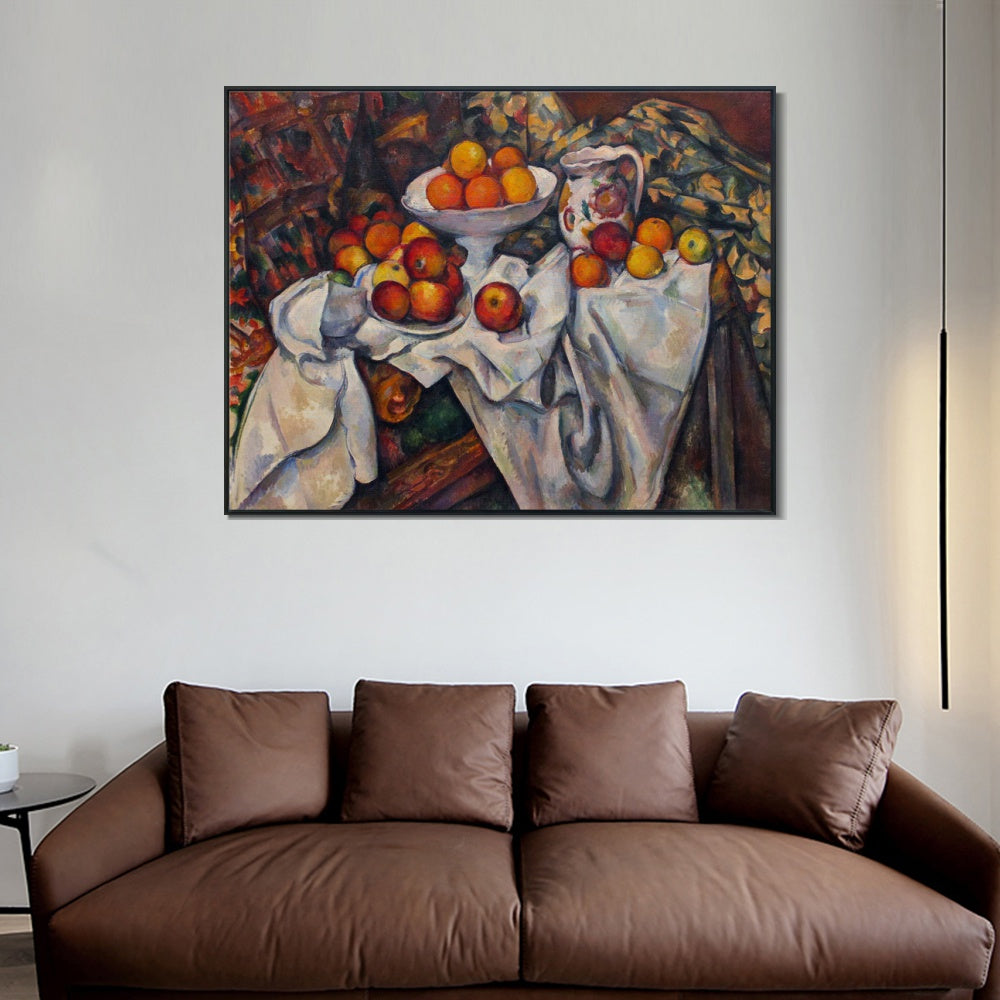 INVIN ART Framed Canvas Giclee Print Art Apples and Oranges by Paul Cezanne Wall Art