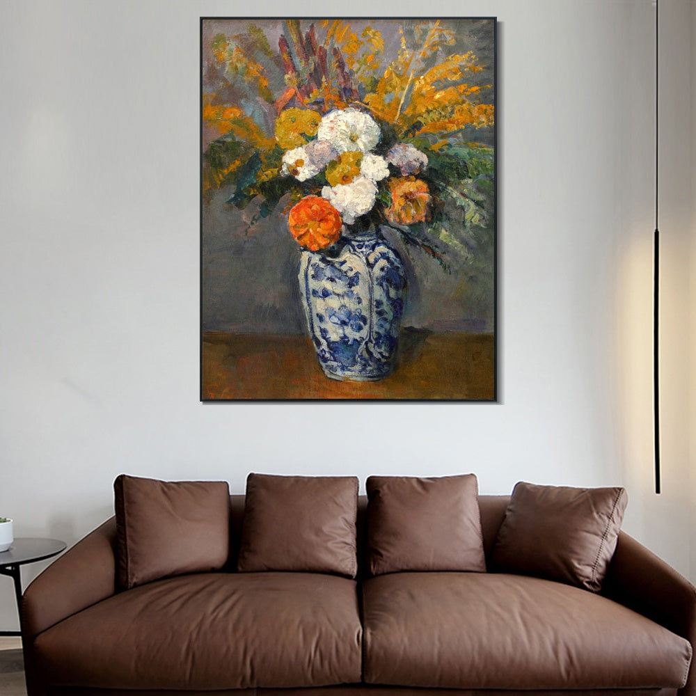 INVIN ART Framed Canvas Giclee Print Art Dahlias 1873 by Paul Cezanne Wall Art