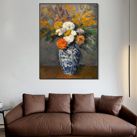 INVIN ART Framed Canvas Giclee Print Art Dahlias 1873 by Paul Cezanne Wall Art Living Room Home Office Decorations