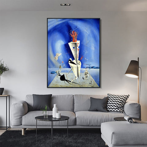 INVIN ART Framed Canvas Apparatus and Hand, 1927 by Salvador Dal Wall Art Living Room Home Office Decorations