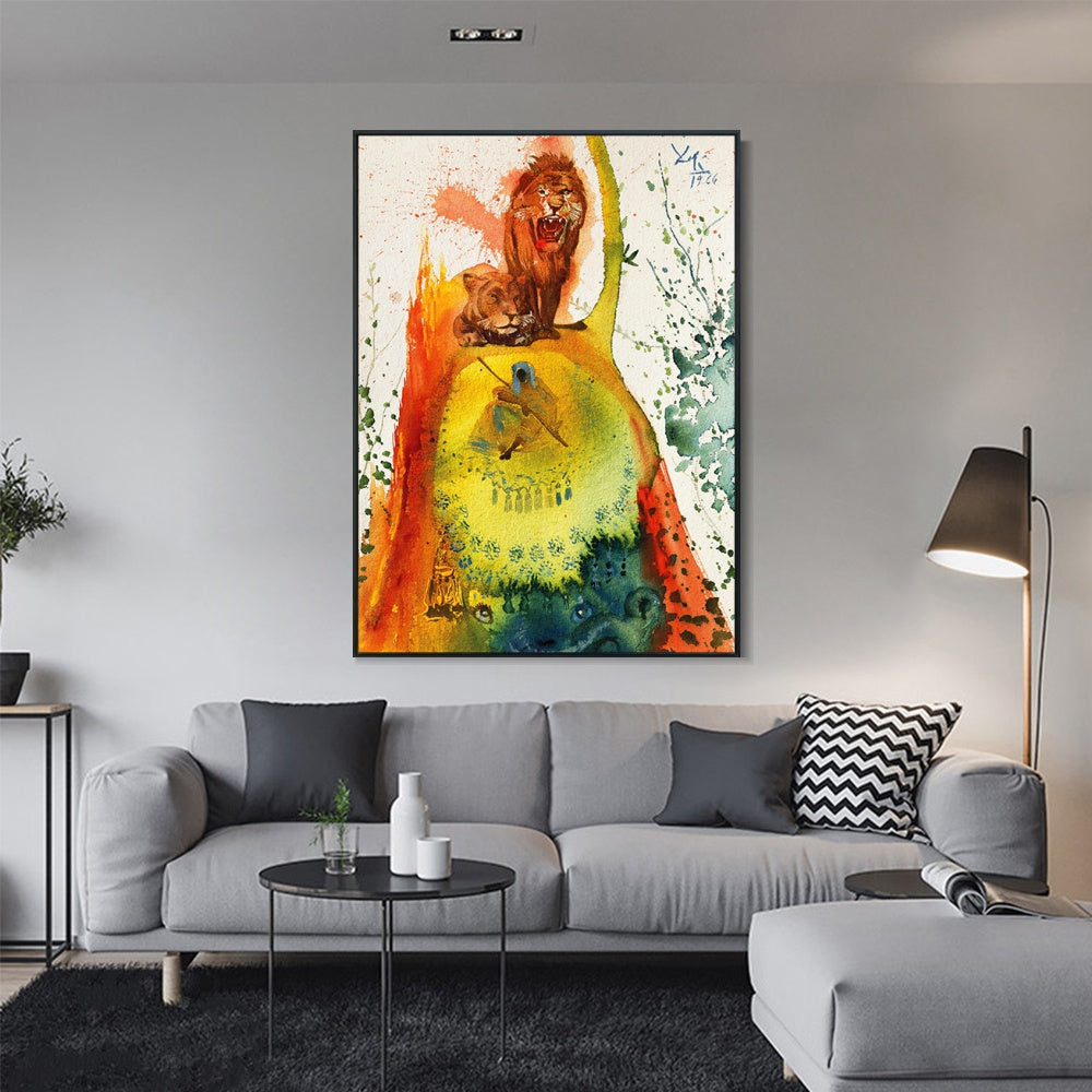 INVIN ART Framed Canvas Series#032 by Salvador Dal Wall Art Living Room Home Office Decorations