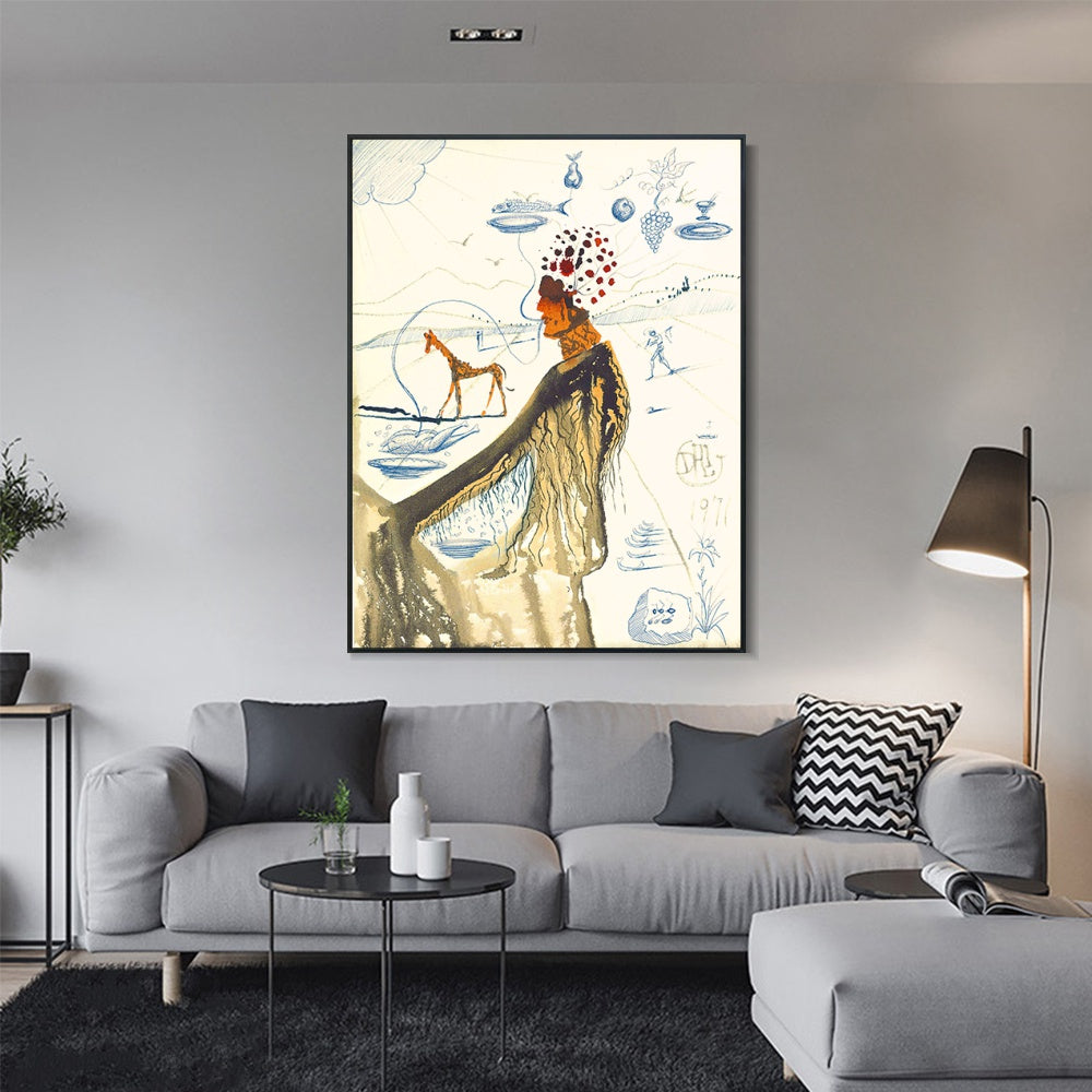 INVIN ART Framed Canvas Series#056 by Salvador Dal Wall Art Living Room Home Office Decorations