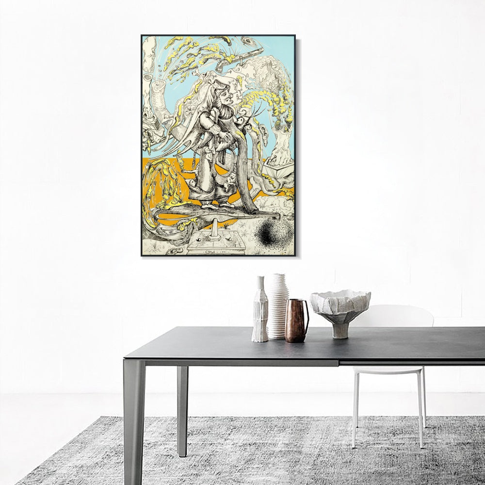 INVIN ART Framed Canvas Series#126 by Salvador Dal Wall Art Living Room Home Office Decorations