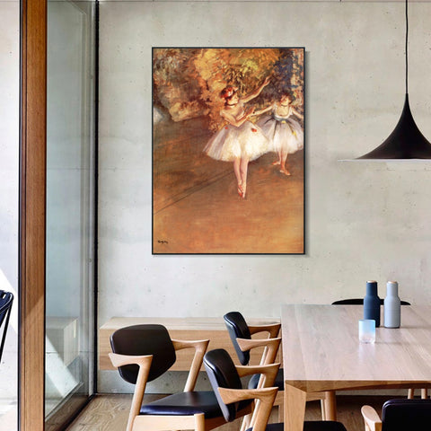 INVIN ART Framed Canvas Giclee Print Art Deux danseuses en scène  by Edgar Degas Wall Art Living Room Home Office Decorations