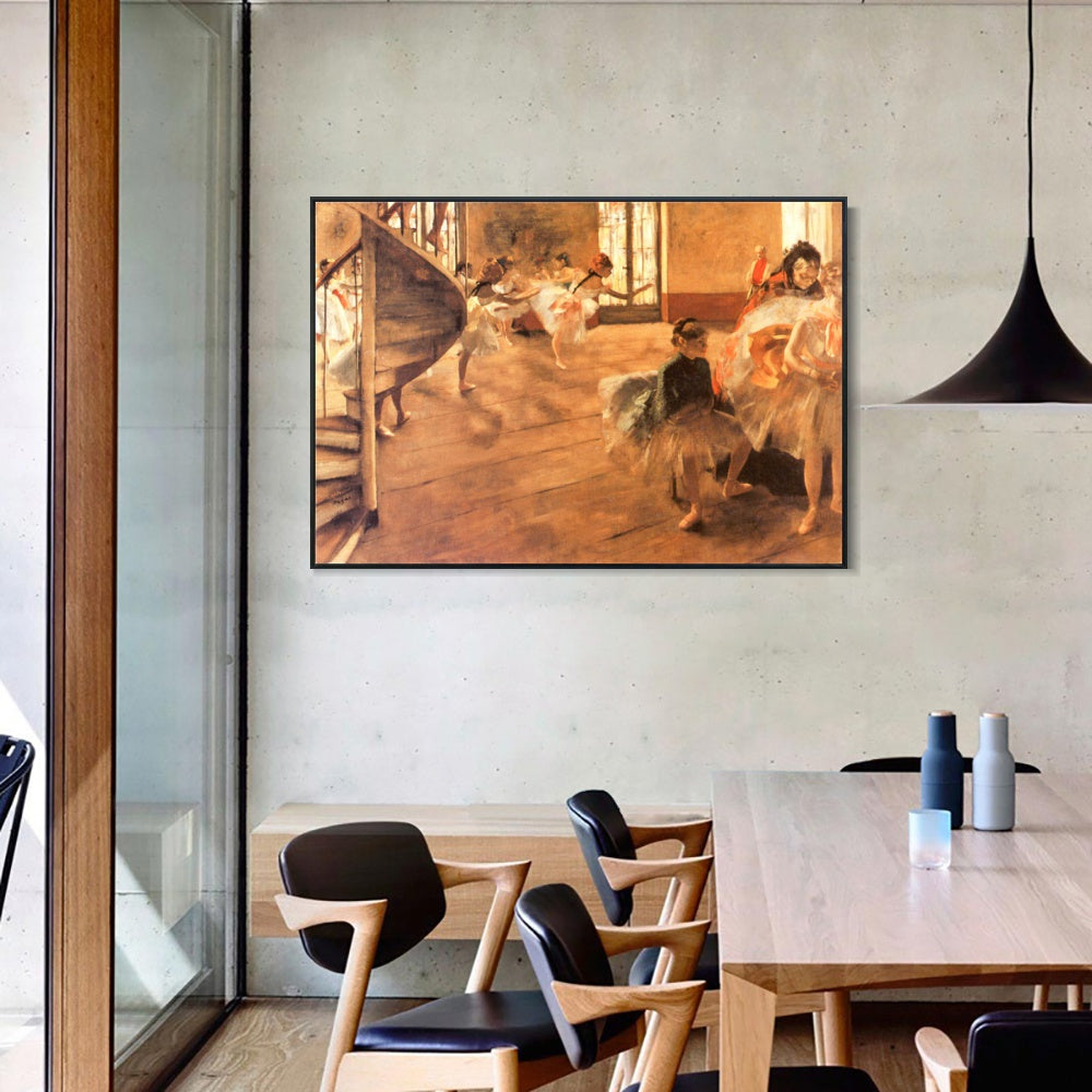 INVIN ART Framed Canvas Giclee Print Art La R¨¦p¨¦tition de danse  by Edgar Degas Wall Art Living Room Home Office Decorations