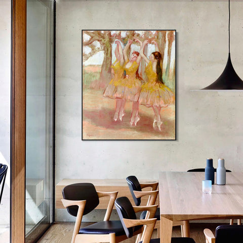 INVIN ART Framed Canvas Giclee Print Art Grecian Dance by Edgar Degas Wall Art Living Room Home Office Decorations