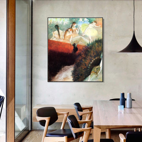 INVIN ART Framed Canvas Giclee Print Art At the Ballet by Edgar Degas Wall Art Living Room Home Office Decorations