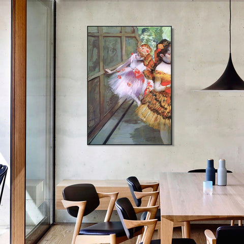 INVIN ART Framed Canvas Giclee Print Art Ballet Dancers in Butterfly Costumes by Edgar Degas Wall Art Living Room Home Office Decorations