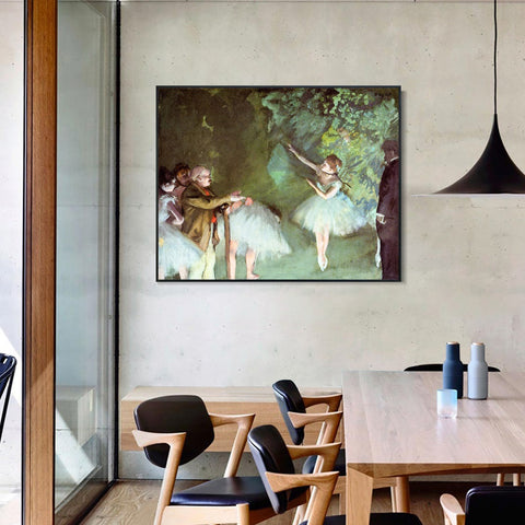 INVIN ART Framed Canvas Giclee Print Art Ballet Rehearsal by Edgar Degas Wall Art Living Room Home Office Decorations