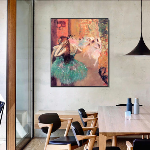 INVIN ART Framed Canvas Giclee Print Art Ballet Scene by Edgar Degas Wall Art Living Room Home Office Decorations