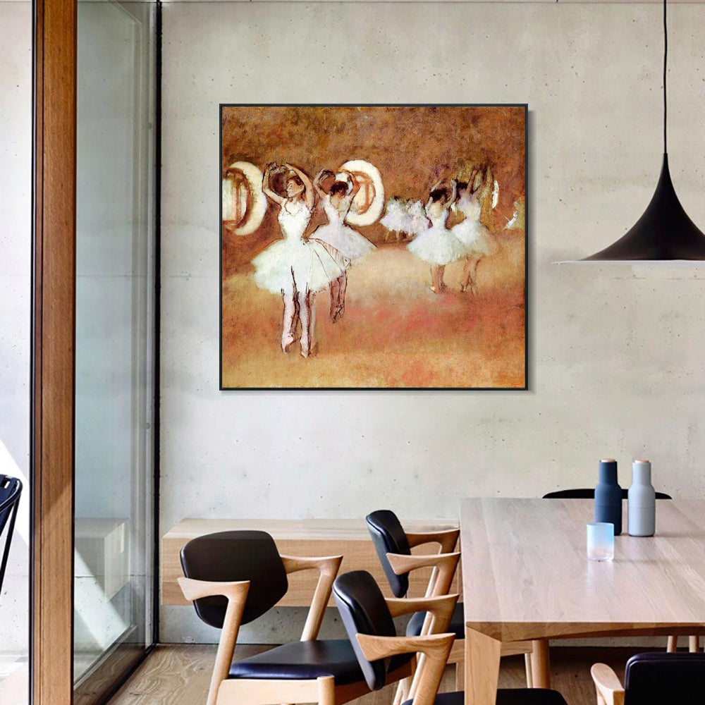 INVIN ART Framed Canvas Giclee Print Art Dance Rehearsal in the Studio of the Opera by Edgar Degas Wall Art