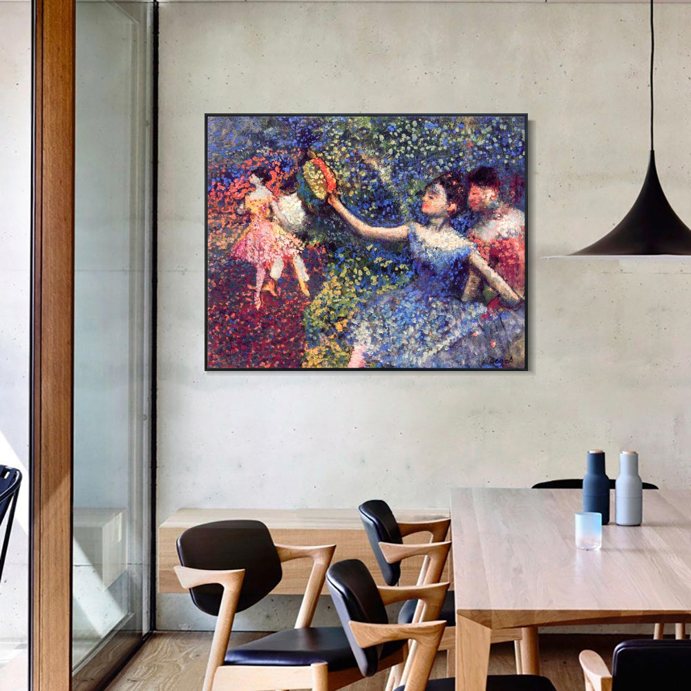 INVIN ART Framed Canvas Giclee Print Art Dancer and Tambourine by Edgar Degas Wall Art
