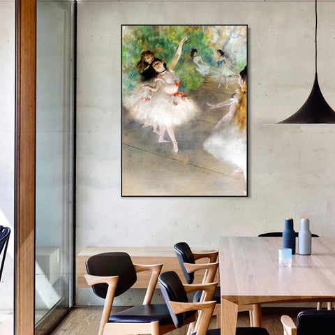INVIN ART Framed Canvas Giclee Print Art Dancers, 1878 by Edgar Degas Wall Art Living Room Home Office Decorations