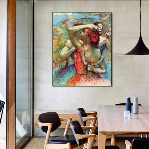 INVIN ART Framed Canvas Giclee Print Art Dancers, 1890 by Edgar Degas Wall Art Living Room Home Office Decorations