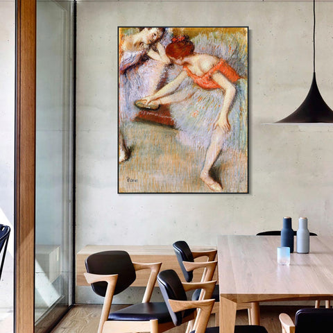 INVIN ART Framed Canvas Giclee Print Art Dancers, 1895 by Edgar Degas Wall Art Living Room Home Office Decorations