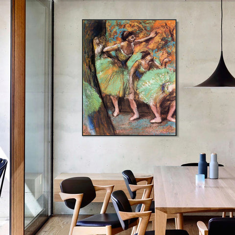INVIN ART Framed Canvas Giclee Print Art Dancers, 1898 by Edgar Degas Wall Art Living Room Home Office Decorations