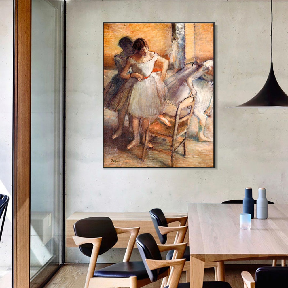 INVIN ART Framed Canvas Giclee Print Art Dancers,circa 1895-1900 by Edgar Degas Wall Art