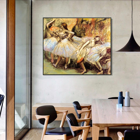 INVIN ART Framed Canvas Giclee Print Art Dancers,circa 1897-1901 by Edgar Degas Wall Art Living Room Home Office Decorations
