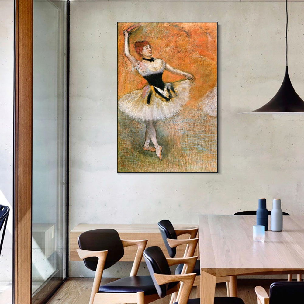 INVIN ART Framed Canvas Giclee Print Art Dancer with Tambourine ,1882 by Edgar Degas Wall Art