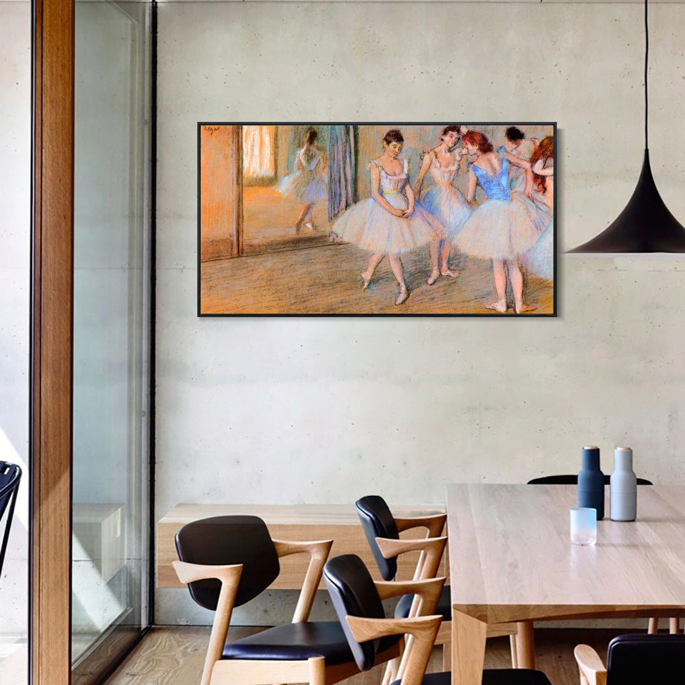 INVIN ART Framed Canvas Giclee Print Art Dancers in the Studio,circa 1884 by Edgar Degas Wall Art